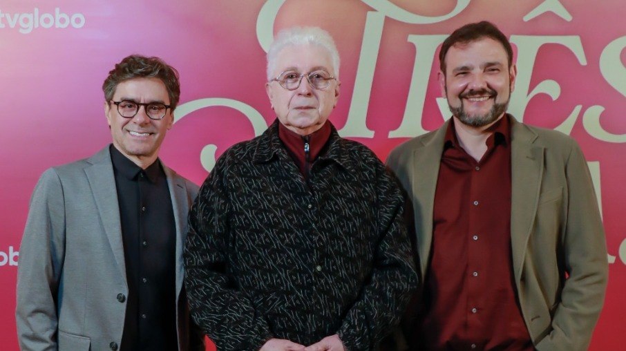 Virgílio da Silva, Aguinaldo Silva e Zé Dassilva - os autores de "Três Graças"